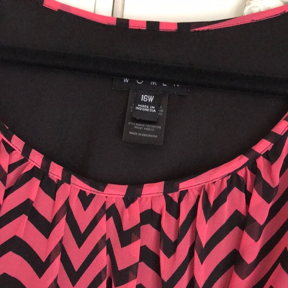 $10 flash sale (24 hr) Plus Size Chevron stripe Dress black pink sz 16 - Picture 4 of 6